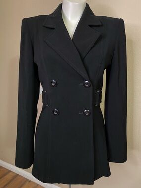 bebe Black Double-Breasted Tailored belted Blazer Jacket 4 🖤🖤